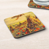 ヴィンテージハロウィーンカボチャのハヤック付きパッチ コースター (左側)