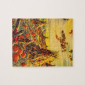 ヴィンテージハロウィーンカボチャのハヤック付きパッチ ジグソーパズル (横)