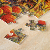 ヴィンテージハロウィーンカボチャのハヤック付きパッチ ジグソーパズル (側面)