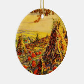 ヴィンテージハロウィーンカボチャのハヤック付きパッチ セラミックオーナメント (右)