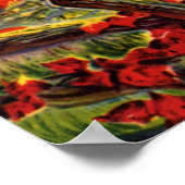 ヴィンテージハロウィーンカボチャのハヤック付きパッチ ポスター (角)