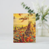 ヴィンテージハロウィーンカボチャのハヤック付きパッチ ポストカード (スタンド正面)