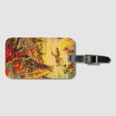 ヴィンテージハロウィーンカボチャのハヤック付きパッチ ラゲッジタグ (正面横)