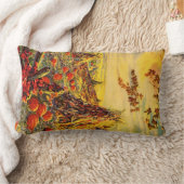 ヴィンテージハロウィーンカボチャのハヤック付きパッチ ランバークッション (ブランケット)