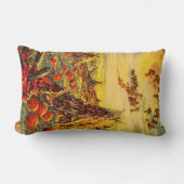 ヴィンテージハロウィーンカボチャのハヤック付きパッチ ランバークッション (正面)