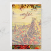 ヴィンテージハロウィーンカボチャのハヤック付きパッチ 便箋 (正面/裏面)