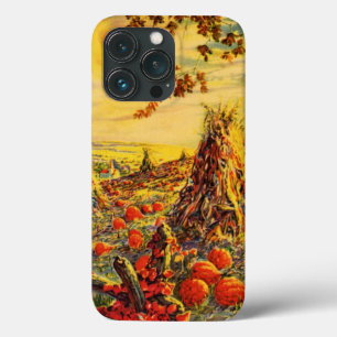 ヴィンテージハロウィーンカボチャのハヤック付きパッチ iPhone 13 PROケース