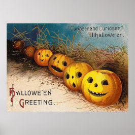 ヴィンテージハロウィーンカボチャのホリデーデコールポスター ポスター
