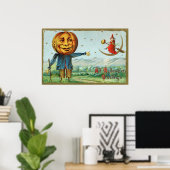 ヴィンテージハロウィーンカボチャの魔女パーティーデコールポスター ポスター (ホームオフィス)