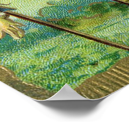 ヴィンテージハロウィーンカボチャの魔女パーティーデコールポスター ポスター (角)