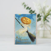 ヴィンテージハロウィーンカボチャ魔女ブロムポストカード シーズンポストカード (スタンド正面)