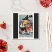 ヴィンテージハロウィーンカボチャ魔女ペーパーナプキン スタンダードカクテルナプキン (インサイチュ)