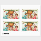 ヴィンテージハロウィーンカボチャ 長方形シール (シート)