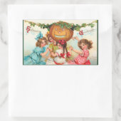 ヴィンテージハロウィーンカボチャ 長方形シール (バッグ)