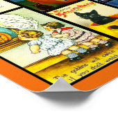 ヴィンテージハロウィーンカードコラージュ ポスター (角)