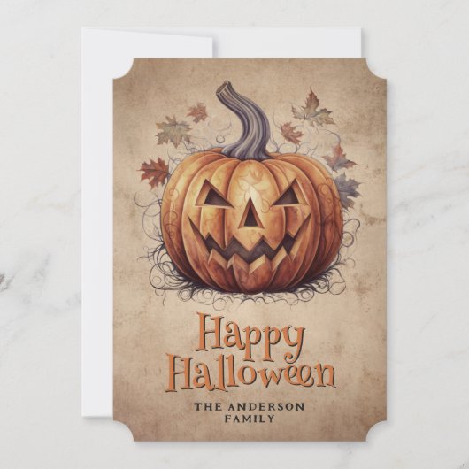 ヴィンテージハロウィーンカ不気味ンプキン シーズンカード (正面)