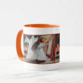 ヴィンテージハロウィーンガールとキャンドルマグ マグカップ (正面左)