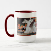 ヴィンテージハロウィーンガールとキャンドルマグ マグカップ (左)