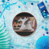 ヴィンテージハロウィーンガールとキャンドル紙プレート ペーパープレート (パーティー)