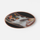 ヴィンテージハロウィーンガールとキャンドル紙プレート ペーパープレート (アングル)