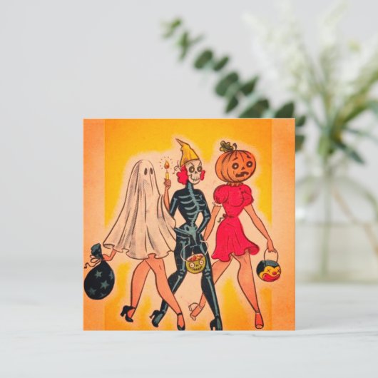 ヴィンテージハロウィーンガールズトリックまたは治療 (スタンド正面)