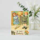 ヴィンテージハロウィーンガール&ボーイ ポストカード (スタンド正面)