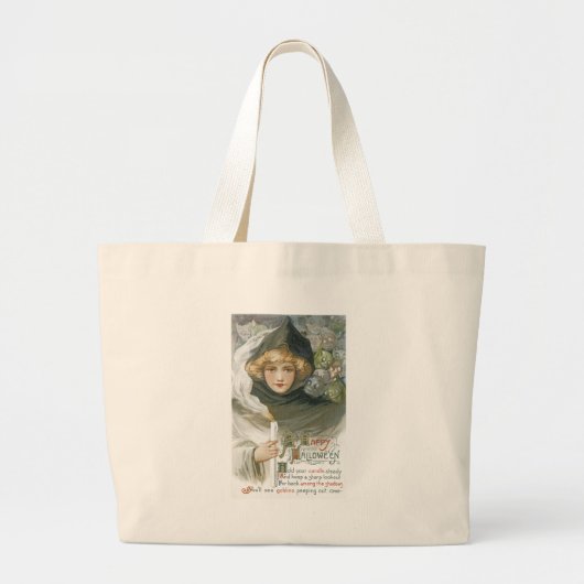 ヴィンテージハロウィーンガール ラージトートバッグ (正面)