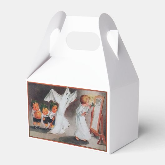 ヴィンテージハロウィーンガールwキャンドルパーティーの好意ボックス フェイバーボックス (正面サイド)