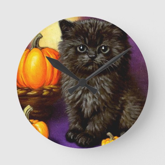 ヴィンテージハロウィーンキッチン ラウンド壁時計 (正面)