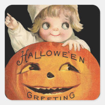 ヴィンテージハロウィーンキッドかぼちゃホリデーシール