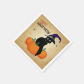 ヴィンテージハロウィーンキャットとカボチャ | ナプキン スタンダードカクテルナプキン (角)