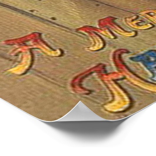 ヴィンテージハロウィーンキャットオンフェンス ポスター (角)