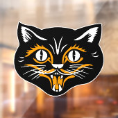 ヴィンテージハロウィーンキャット顔ブラックオレンジホワイト ウィンドウサイン (シート2)