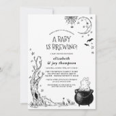 ヴィンテージハロウィーンキャルドロンベビーがシャワーを醸造 招待状 (正面)