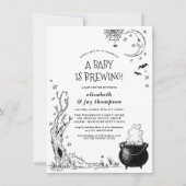 ヴィンテージハロウィーンキャルドロンベビーがシャワーを醸造 招待状 (正面)