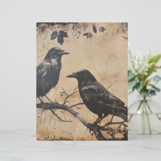 ヴィンテージハロウィーンクロウスクラップブック紙 (スタンド正面)