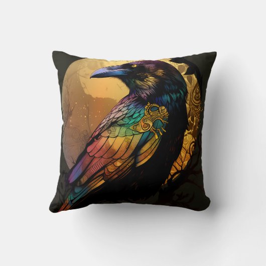 ヴィンテージハロウィーンクロウレイヴン クッション (裏面)