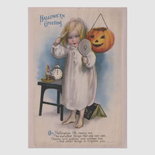 ヴィンテージハロウィーングリーティングカードの切り離し 薄葉紙 (正面)