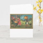 ヴィンテージハロウィーングリーティングカードクラシックポスター カード (黄色い花)