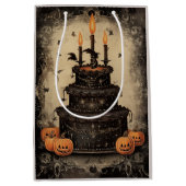 ヴィンテージハロウィーンケーキ誕生日 ミディアムペーパーバッグ (正面)