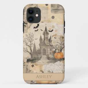ヴィンテージハロウィーンコラージュパーソナライズされた iPhone 11 ケース