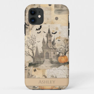 ヴィンテージハロウィーンコラージュパーソナライズされた iPhone 11 ケース