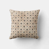 ヴィンテージハロウィーンゴシックスカルグリッドパターン クッション (裏面)