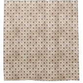 ヴィンテージハロウィーンゴシックスカルグリッドパターン シャワーカーテン (正面)