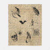 ヴィンテージハロウィーンゴシックデコペビクトリアン フリースブランケット (正面)