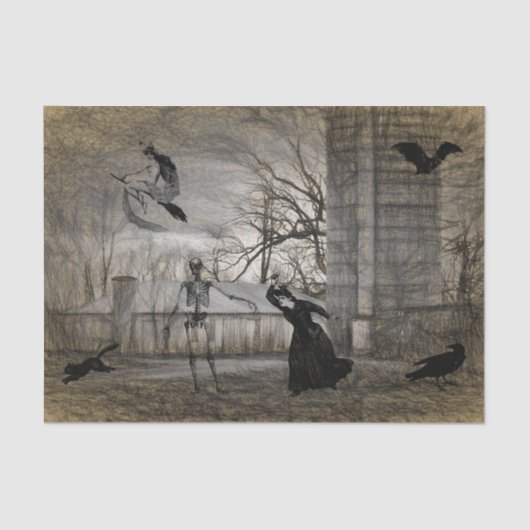 ヴィンテージハロウィーンシーンデカップエフエメラ 薄葉紙 (正面)