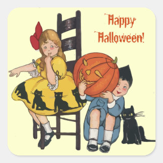 ヴィンテージハロウィーンシーン スクエアシール
