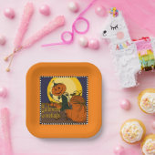 ヴィンテージハロウィーンジャックランタンパーティープレート ペーパープレート (パーティー)