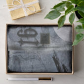 ヴィンテージハロウィーンスカルとクロウデクページ 薄葉紙 (ギフト)