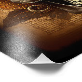 ヴィンテージハロウィーンスカルシャビー不気味デクページ フォトプリント            (角)